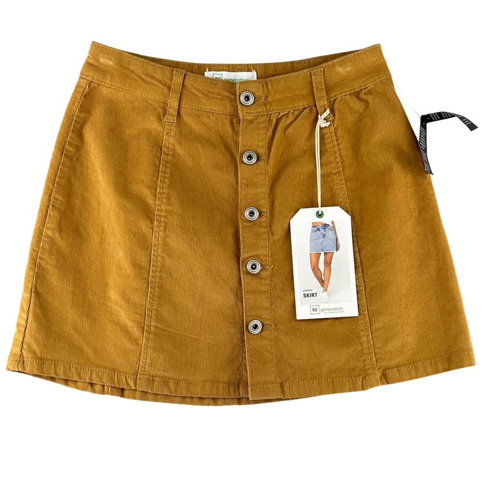 RE generation‎ by Celebrity Pink Corduroy Mini Skirt Mustard Yellow Womens 3/26